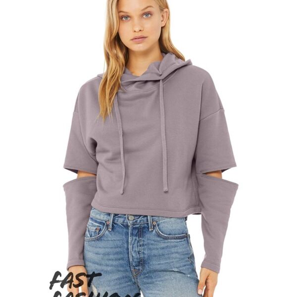 Fast Fashion Women's Cut Out Fleece Hoodie Thumbnail